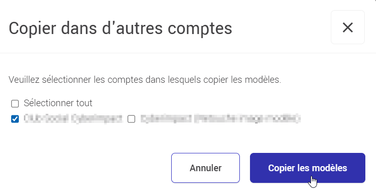 Sélectionner les comptes