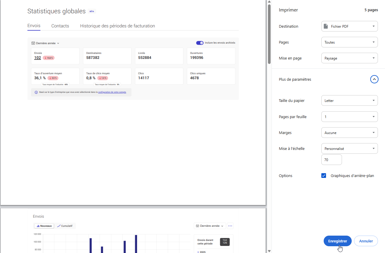 Param&egrave;tres avanc&eacute;s d'impression